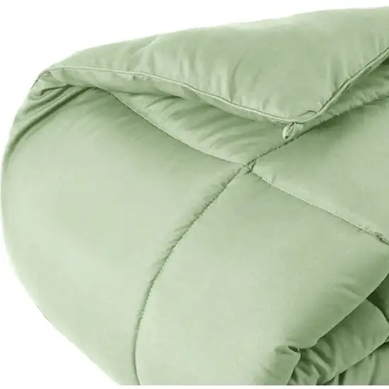 Sage  Box Stitch Microfiber Down Alternative Comforter Photo 3