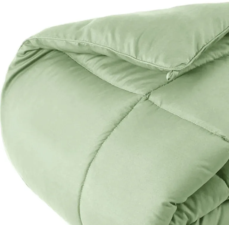 Sage  Box Stitch Microfiber Down Alternative Comforter Photo 3