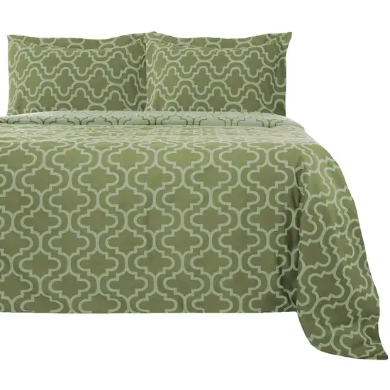 Sage  Cotton Blend Thread Count Washable Duvet Cover Set Photo 1