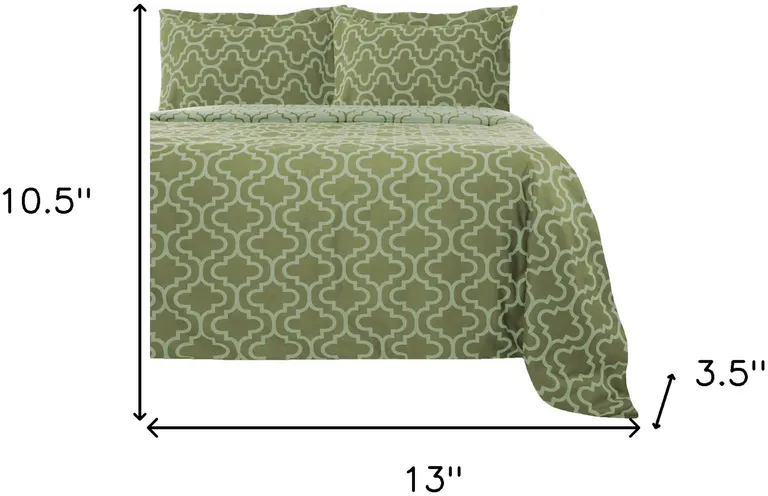 Sage Cotton Blend Thread Count Washable Duvet Cover Set Photo 3