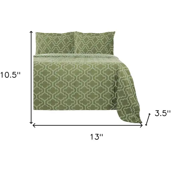 Sage  Cotton Blend Thread Count Washable Duvet Cover Set Photo 3