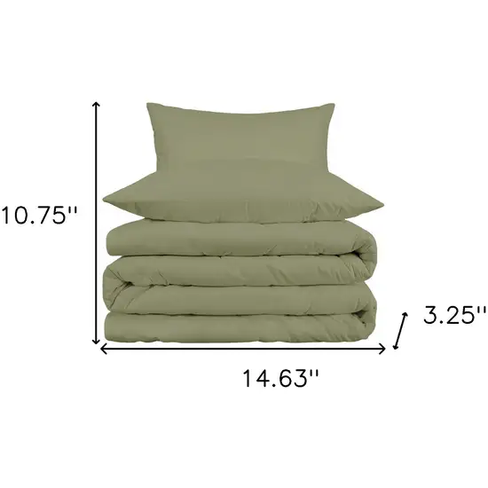 Sage Queen Cotton Blend 1000 Thread Count Washable Duvet Cover Set Photo 7