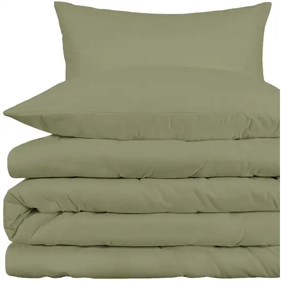 Sage Queen Cotton Blend 1000 Thread Count Washable Duvet Cover Set Photo 4