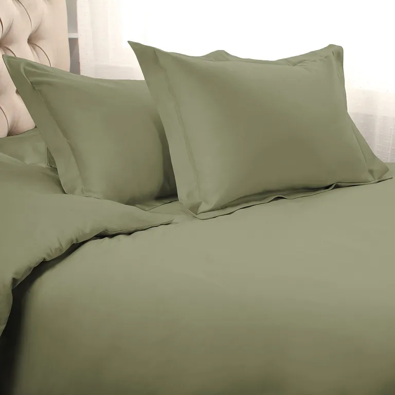 Sage Queen Cotton Blend 1000 Thread Count Washable Duvet Cover Set Photo 2