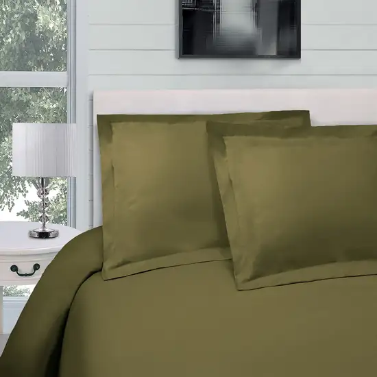 Sage Queen Cotton Blend 300 Thread Count Washable Duvet Cover Set Photo 4