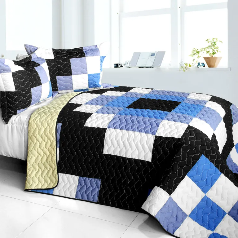 Same Memory - 3PC Vermicelli - Quilted Patchwork Quilt Set (Full/Queen Size) Photo 1