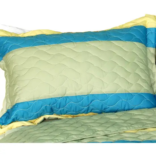 Secrets Of Life -  3PC Vermicelli-Quilted Patchwork Quilt Set (Full/Queen Size) Photo Swatch
