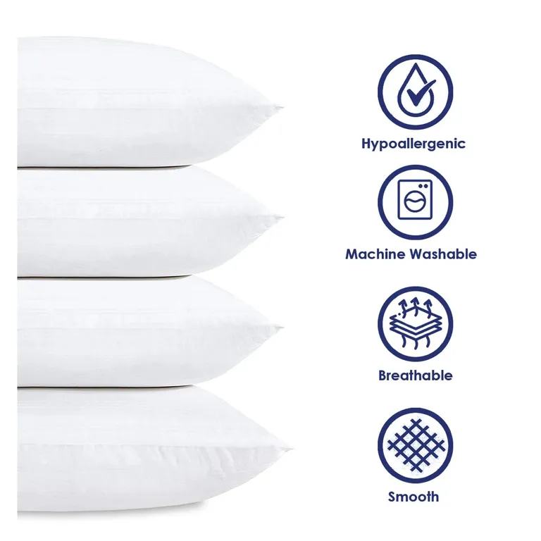 Set of 4 - King size Down Alternative Pillows - Machine Washable Photo 2