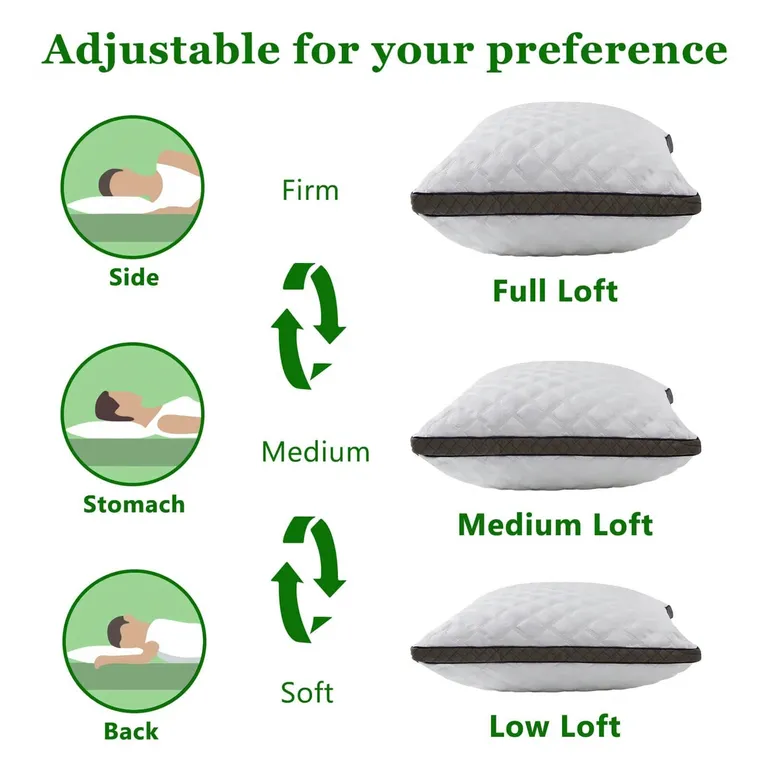 Set of 2 Standard Shredded Memory Foam Polyester Pillow with Removeable Cover Photo 3