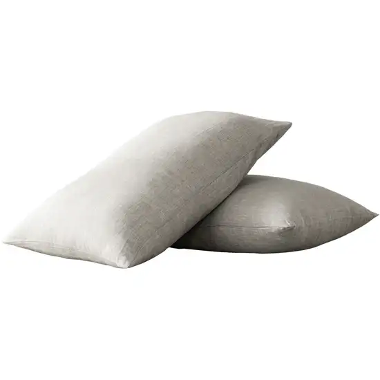 Set of Two Light Gray Linen Pillowcases Photo 1