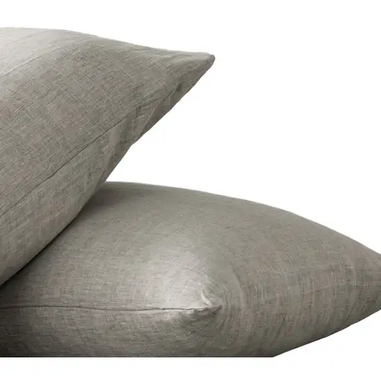 Set of Two Light Gray Linen Pillowcases Photo 4