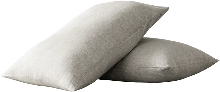 Set of Two Light Gray Linen Pillowcases Photo 2