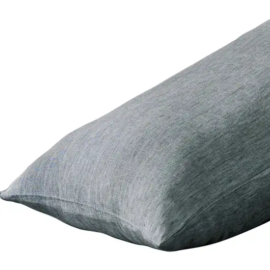 Set of Two Slate Gray Linen Pillowcases Photo 4