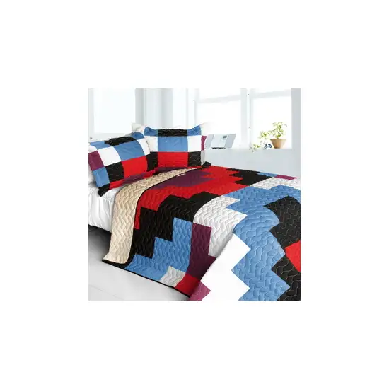 Shinning -  3PC Vermicelli - Quilted Patchwork Quilt Set (Full/Queen Size) Photo 2