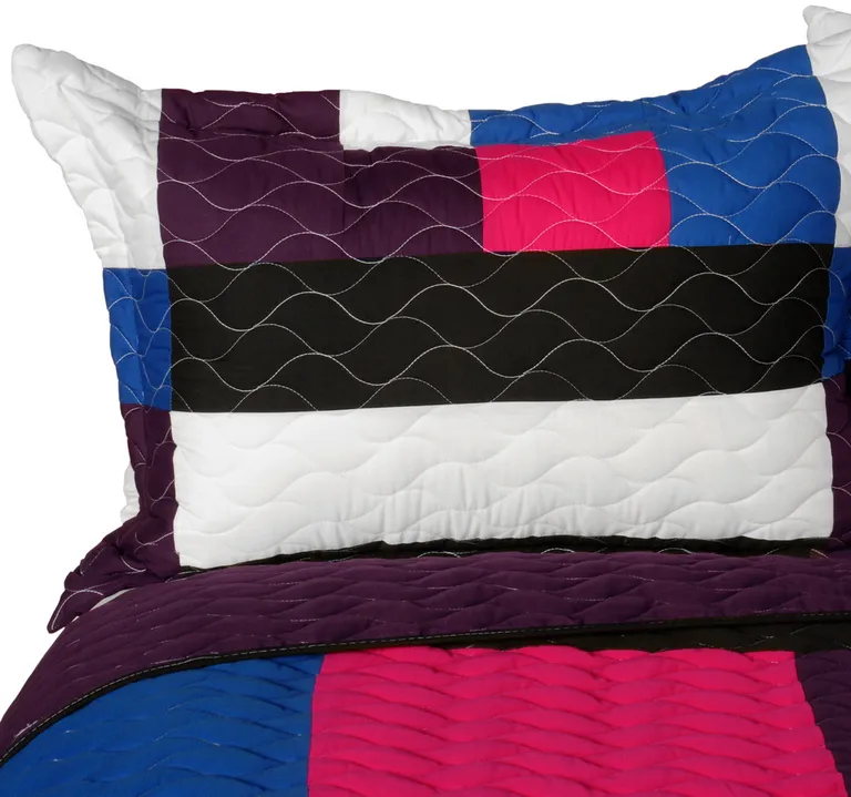 Sideman - 3PC Vermicelli - Quilted Patchwork Quilt Set (Full/Queen Size) Photo 2