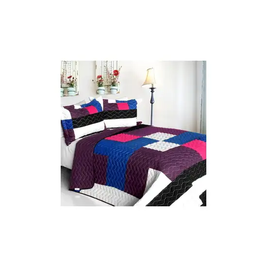 Sideman -  3PC Vermicelli - Quilted Patchwork Quilt Set (Full/Queen Size) Photo 2