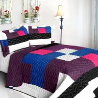 Photo of Sideman - 3PC Vermicelli - Quilted Patchwork Quilt Set (Full/Queen Size)