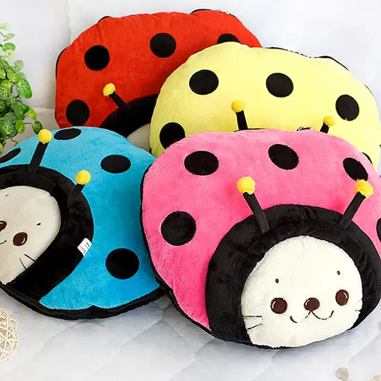 Sirotan - Ladybug Blue -  Blanket Pillow Cushion / Travel Pillow Blanket (39.4 by 59.1 inches) Photo 3