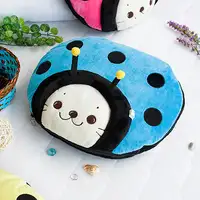 Photo of Sirotan - Ladybug Blue - Blanket Pillow Cushion / Travel Pillow Blanket (39.4 by 59.1 inches)