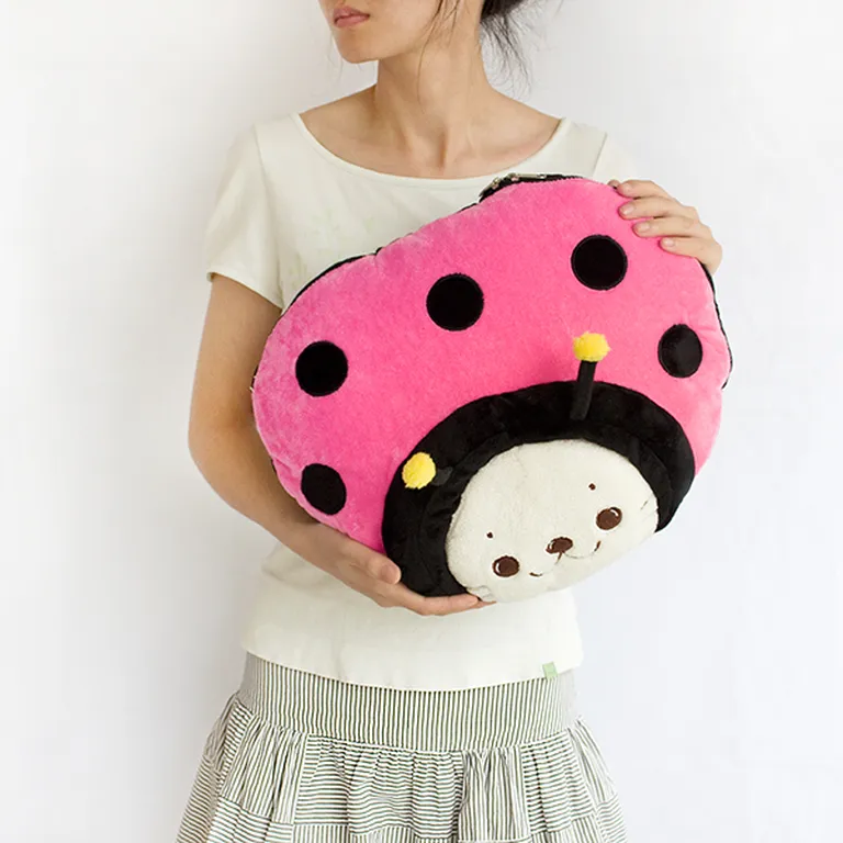 Sirotan - Ladybug Pink - Blanket Pillow Cushion / Travel Pillow Blanket (39.4 by 59.1 inches) Photo 3