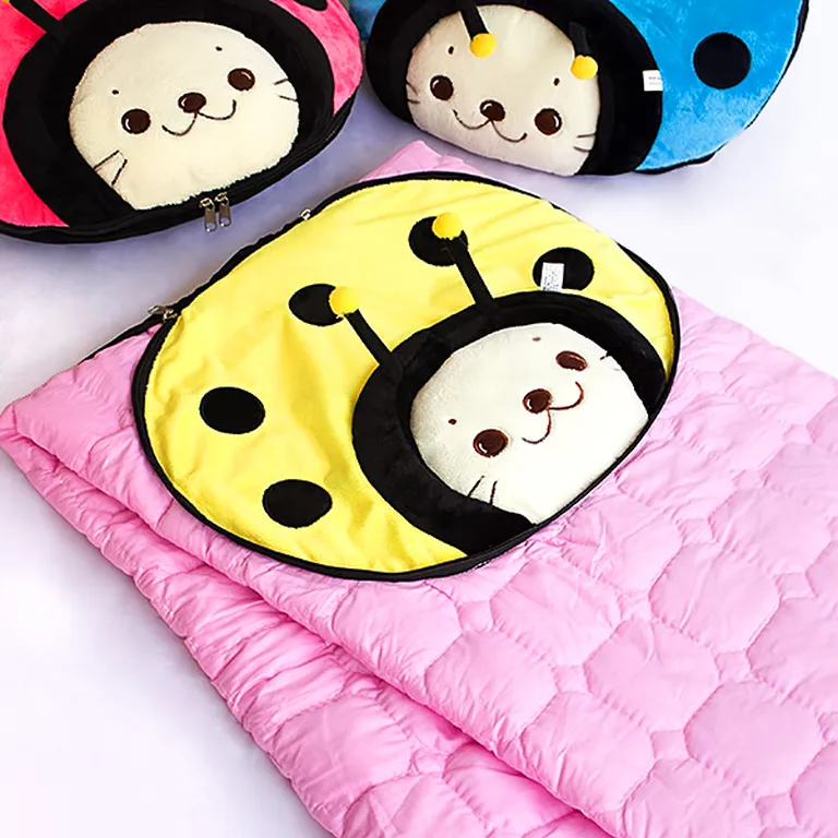 Sirotan - Ladybug Yellow - Blanket Pillow Cushion / Travel Pillow Blanket (39.4 by 59.1 inches) Photo 2