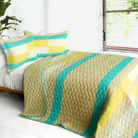 Photo of Something Like Wonderful - 3PC Vermicelli-Quilted Patchwork Quilt Set (Full/Queen Size)