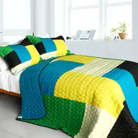 Photo of Soul Soup - 3PC Vermicelli-Quilted Patchwork Quilt Set (Full/Queen Size)