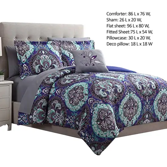 Split 8 Piece Reversible Printed Full Size Complete Bed Set The Urban Port Photo 2