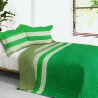 Photo of Spring Breeze - 3PC Vermicelli-Quilted Patchwork Quilt Set (Full/Queen Size)