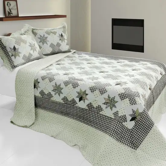 Starry Sky -  3PC Cotton Vermicelli-Quilted Printed Quilt Set (Full/Queen Size) Photo 1