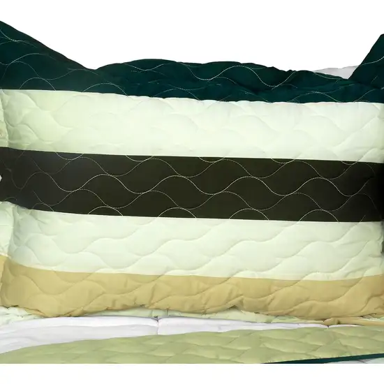 Stella Wish -  3PC Vermicelli-Quilted Patchwork Quilt Set (Full/Queen Size) Photo 2