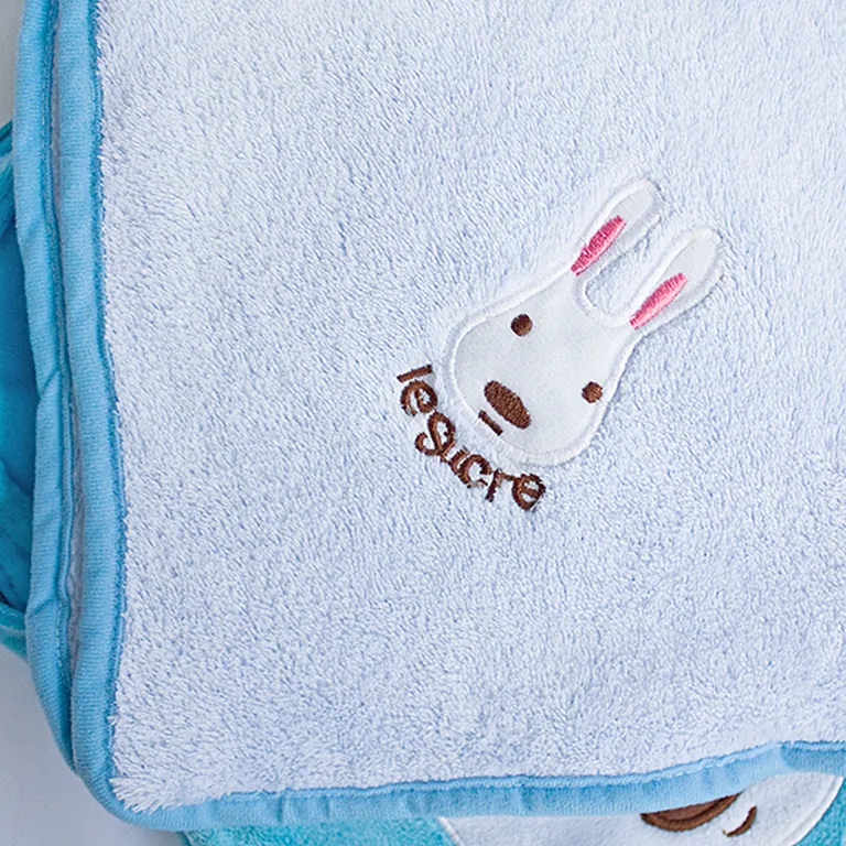 Sugar Rabbit - Blue - Throw Blanket Pillow Cushion / Travel Pillow Blanket (25.2 by 37 inches) Photo 3