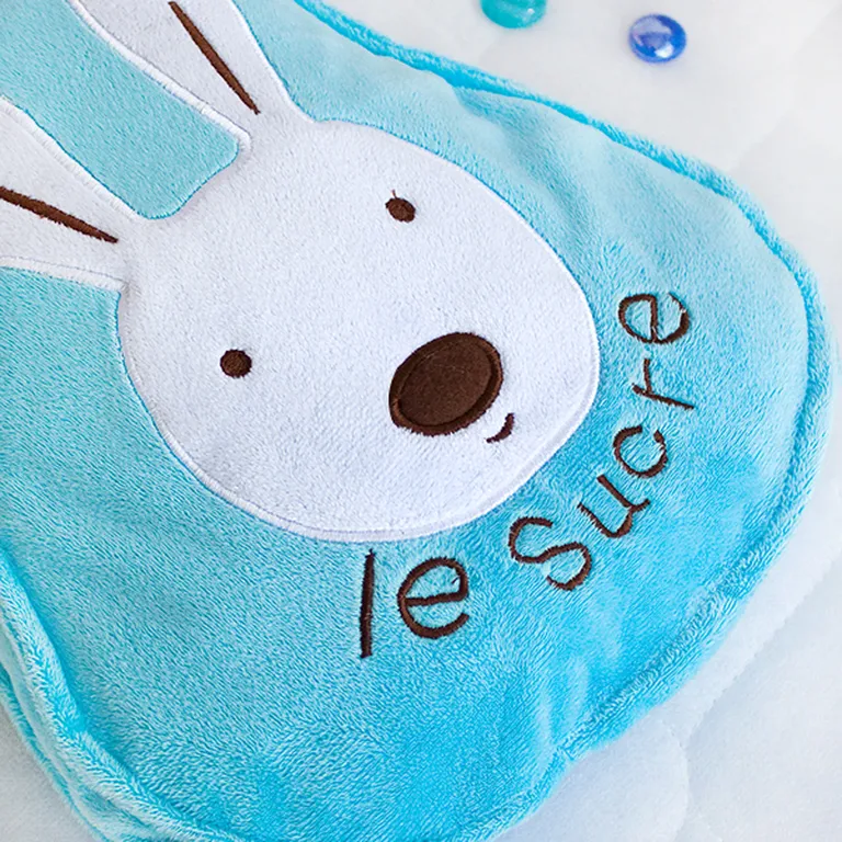 Sugar Rabbit - Blue - Throw Blanket Pillow Cushion / Travel Pillow Blanket (25.2 by 37 inches) Photo 2