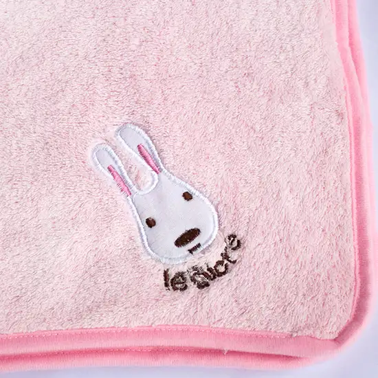 Sugar Rabbit - Pink -  Throw Blanket Pillow Cushion / Travel Pillow Blanket (25.2 by 37 inches) Photo 4
