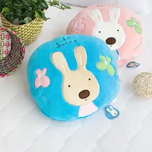 Photo of Sugar Rabbit - Round Blue - Blanket Pillow Cushion / Travel Pillow Blanket (25.2 by 37 inches)