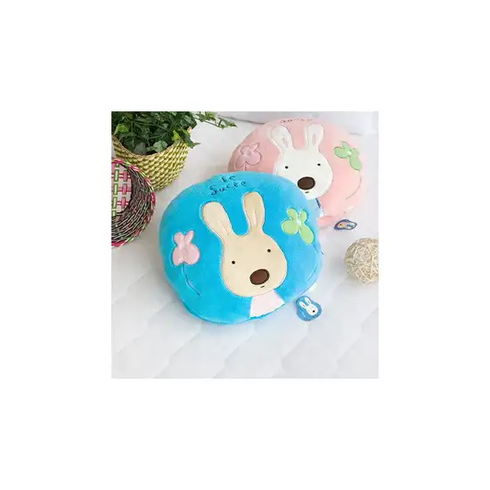 Sugar Rabbit - Round Blue -  Blanket Pillow Cushion / Travel Pillow Blanket (25.2 by 37 inches) Photo 2