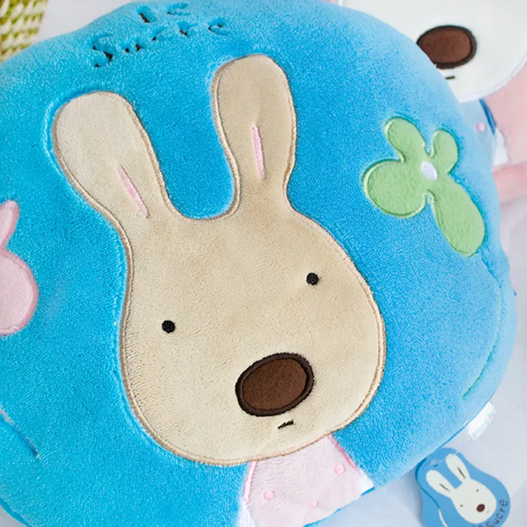 Sugar Rabbit - Round Blue - Blanket Pillow Cushion / Travel Pillow Blanket (25.2 by 37 inches) Photo 2