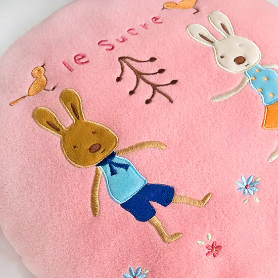 Sugar Rabbit - Round Pink02 -  Blanket Pillow Cushion / Travel Pillow Blanket (31.5 by 43.3 inches) Photo 3