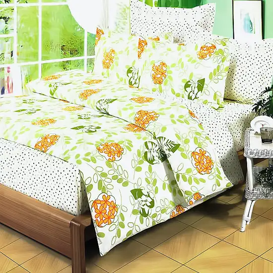 Summer Leaf -  100% Cotton 4PC Duvet Cover Set (Full Size) Photo