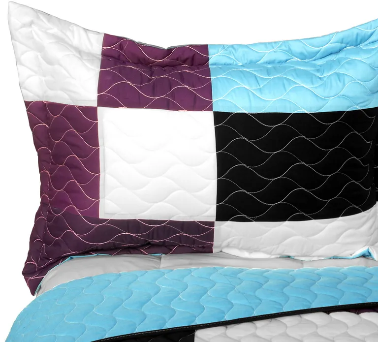 Swaying Lily - 3PC Vermicelli - Quilted Patchwork Quilt Set (Full/Queen Size) Photo 2