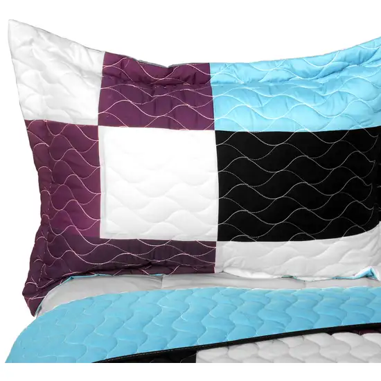 Swaying Lily -  3PC Vermicelli - Quilted Patchwork Quilt Set (Full/Queen Size) Photo 3