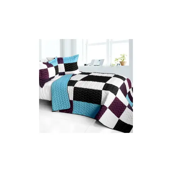 Swaying Lily -  3PC Vermicelli - Quilted Patchwork Quilt Set (Full/Queen Size) Photo 2