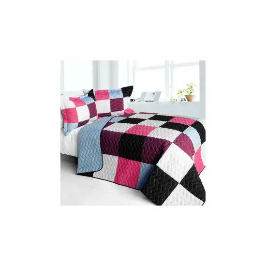 Sweet Berry Smack -  3PC Vermicelli - Quilted Patchwork Quilt Set (Full/Queen Size) Photo 2