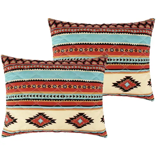 Tagus 36 Inch King Pillow Sham, Natural Southwest Patterns, Side Zippers Photo 2