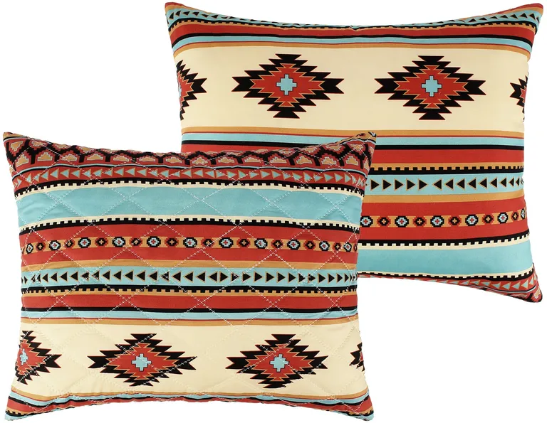 Tagus 36 Inch King Pillow Sham, Natural Southwest Patterns, Side Zippers Photo 1