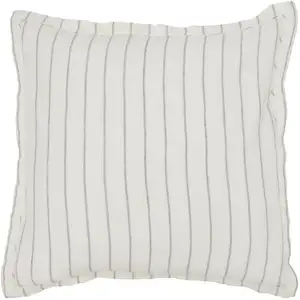 Photo of Tara 26 Inch Linen Square Euro Pillow Sham with Woven Stripe Design