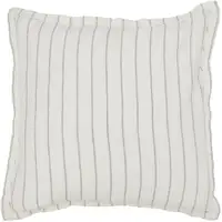 Photo of Tara 26 Inch Linen Square Euro Pillow Sham with Woven Stripe Design