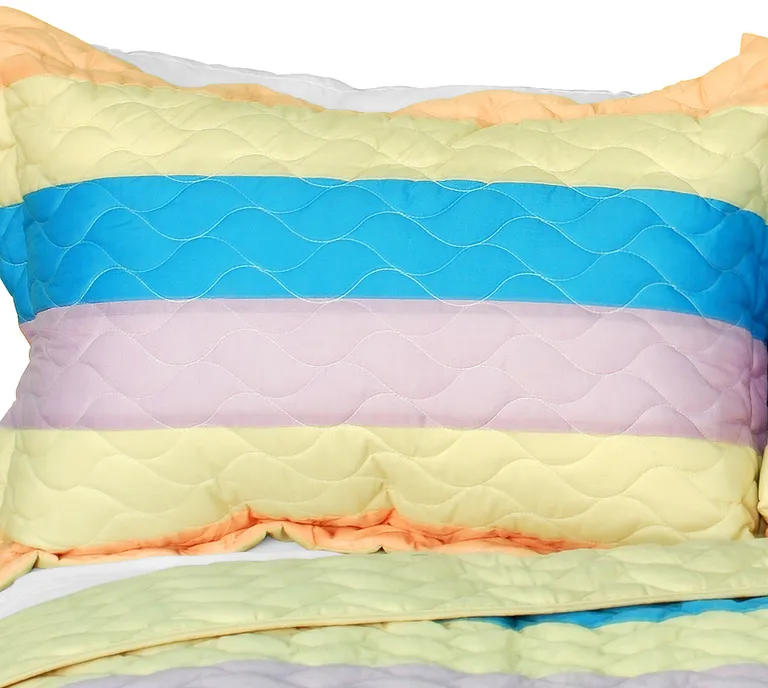 Tasty Dessert - 3PC Vermicelli-Quilted Patchwork Quilt Set (Full/Queen Size) Photo 1