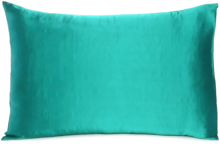 Teal Dreamy Set Of 2 Silky Satin King Pillowcases Photo 2