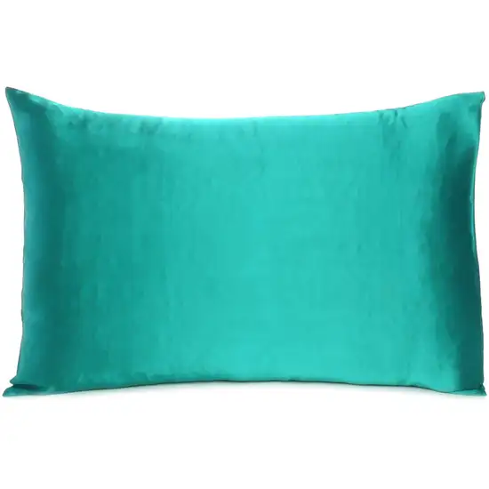 Teal Dreamy Set Of 2 Silky Satin King Pillowcases Photo 2